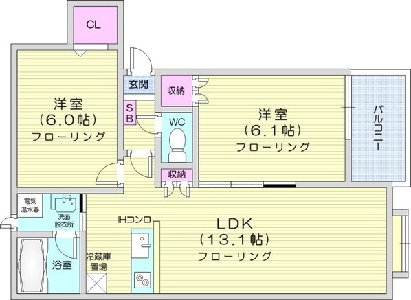 篠路駅 徒歩5分 3階の物件間取画像